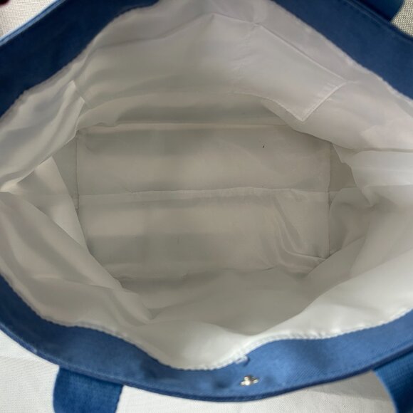 DOLCE & GABBANA Light Blue Striped Canvas Tote Bag - Picture 8 of 12